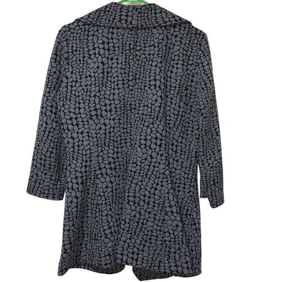 Calvin Klein Women’s Size 6 Open Front Ruffle Blazer Jacket Cardigan Grey Black - Picture 2 of 7